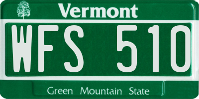 VT license plate WFS510