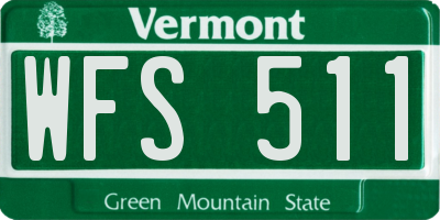 VT license plate WFS511
