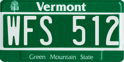 VT license plate WFS512