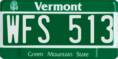 VT license plate WFS513