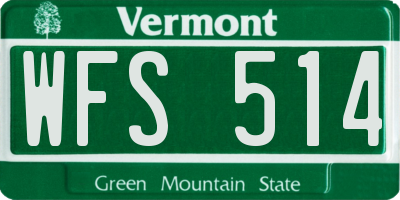 VT license plate WFS514