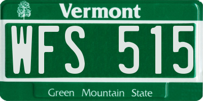 VT license plate WFS515