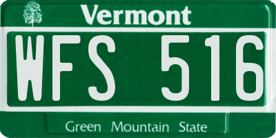 VT license plate WFS516