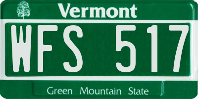 VT license plate WFS517