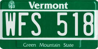 VT license plate WFS518
