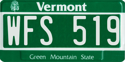 VT license plate WFS519