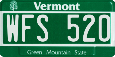 VT license plate WFS520