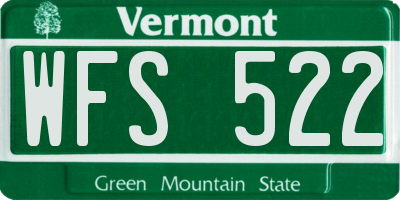 VT license plate WFS522