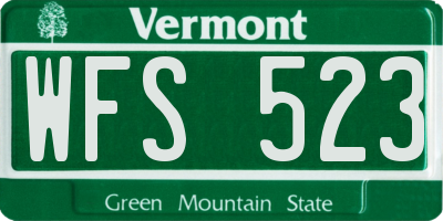 VT license plate WFS523