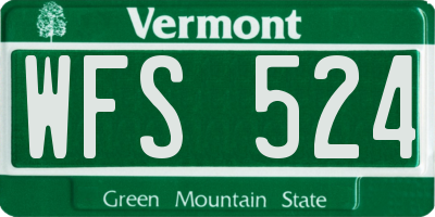 VT license plate WFS524