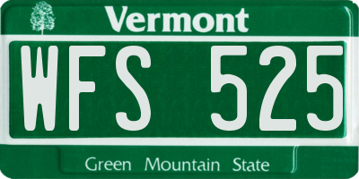 VT license plate WFS525