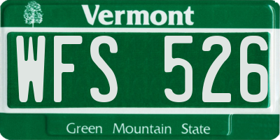 VT license plate WFS526