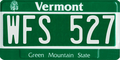VT license plate WFS527
