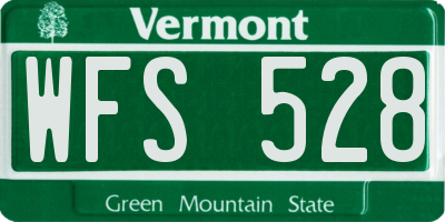 VT license plate WFS528