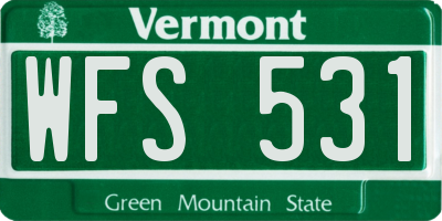 VT license plate WFS531