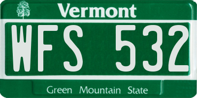 VT license plate WFS532