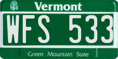 VT license plate WFS533
