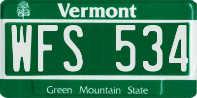 VT license plate WFS534
