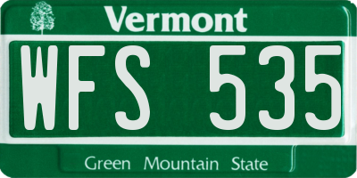 VT license plate WFS535