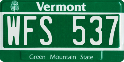 VT license plate WFS537