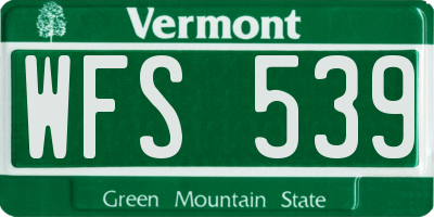 VT license plate WFS539