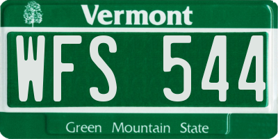 VT license plate WFS544