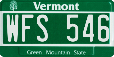 VT license plate WFS546