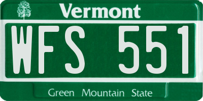 VT license plate WFS551