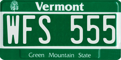 VT license plate WFS555
