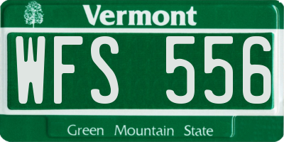 VT license plate WFS556