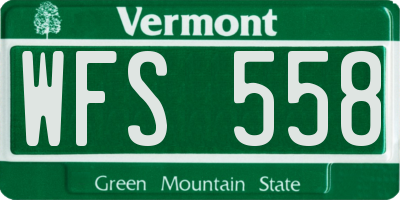 VT license plate WFS558