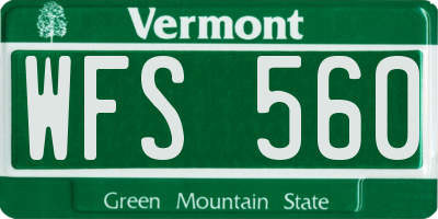 VT license plate WFS560