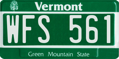 VT license plate WFS561