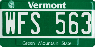 VT license plate WFS563