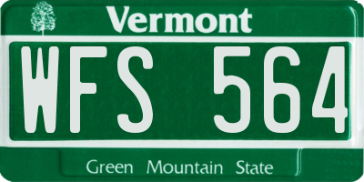 VT license plate WFS564