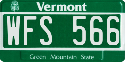 VT license plate WFS566