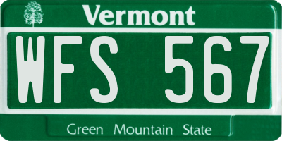 VT license plate WFS567