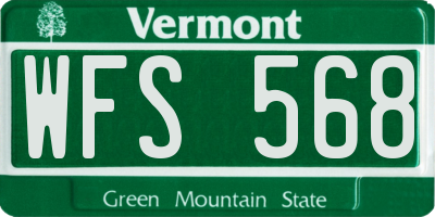 VT license plate WFS568