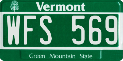 VT license plate WFS569
