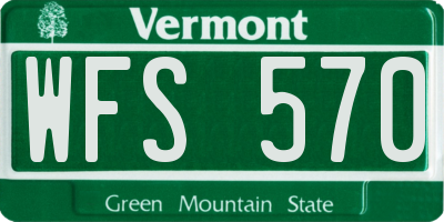 VT license plate WFS570