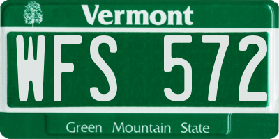 VT license plate WFS572