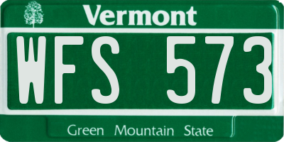 VT license plate WFS573