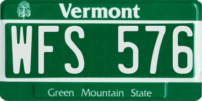 VT license plate WFS576