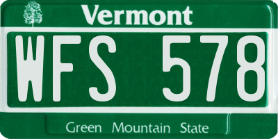 VT license plate WFS578