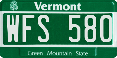 VT license plate WFS580