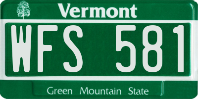 VT license plate WFS581