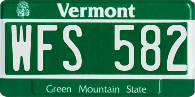 VT license plate WFS582