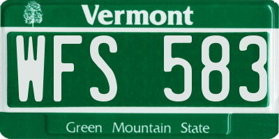VT license plate WFS583
