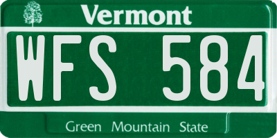 VT license plate WFS584