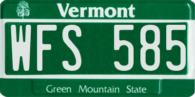 VT license plate WFS585